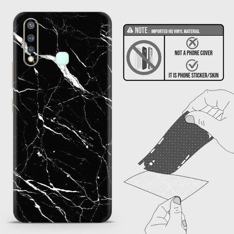 Vivo Y19 Back Skin - Design 6 - Trendy Black Marble Skin Wrap Back Sticker