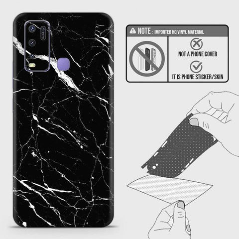 Vivo Y50 Back Skin - Design 6 - Trendy Black Marble Skin Wrap Back Sticker