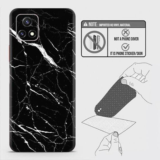 Vivo Y31s Back Skin - Design 6 - Trendy Black Marble Skin Wrap Back Sticker Without Sides