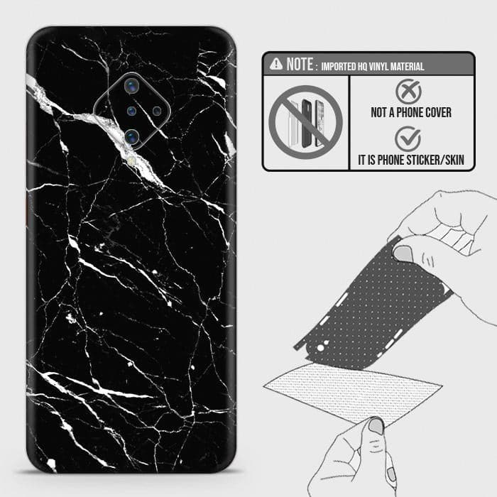 Vivo S1 Pro Back Skin - Design 6 - Trendy Black Marble Skin Wrap Back Sticker