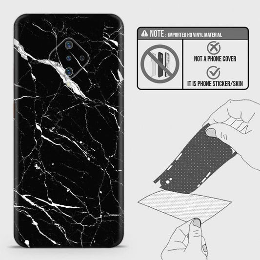 Vivo Y51 Back Skin - Design 6 - Trendy Black Marble Skin Wrap Back Sticker