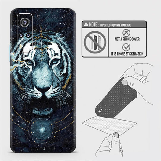 Vivo Y51s Back Skin - Design 4 - Vintage Galaxy Tiger Skin Wrap Back Sticker Without Sides