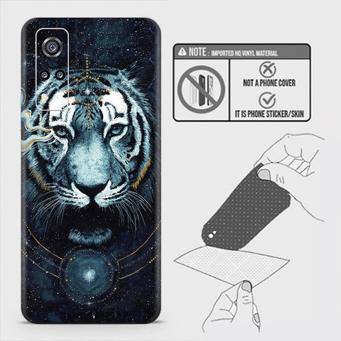 Vivo Y51s Back Skin - Design 4 - Vintage Galaxy Tiger Skin Wrap Back Sticker Without Sides