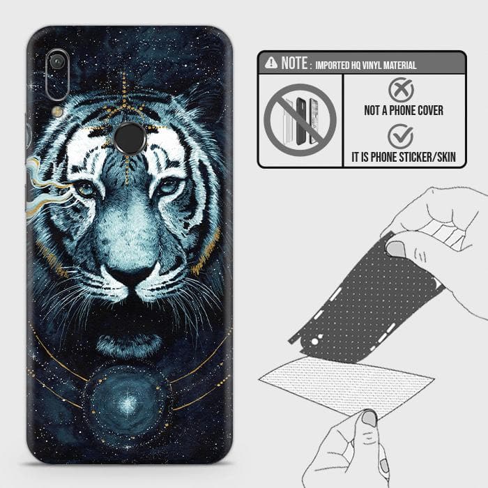 Huawei Y6s 2019 Back Skin - Design 4 - Vintage Galaxy Tiger Skin Wrap Back Sticker