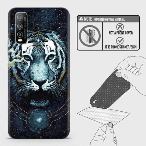 Vivo Y70s Back Skin - Design 4 - Vintage Galaxy Tiger Skin Wrap Back Sticker