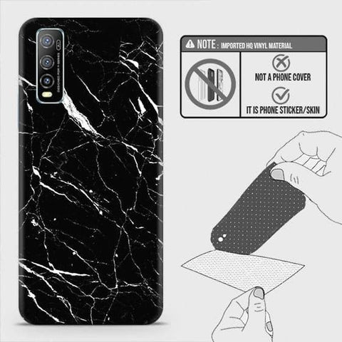 Vivo Y70s Back Skin - Design 6 - Trendy Black Marble Skin Wrap Back Sticker