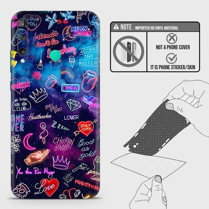 Huawei Y7P Back Skin - Design 1 - Neon Galaxy Skin Wrap Back Sticker