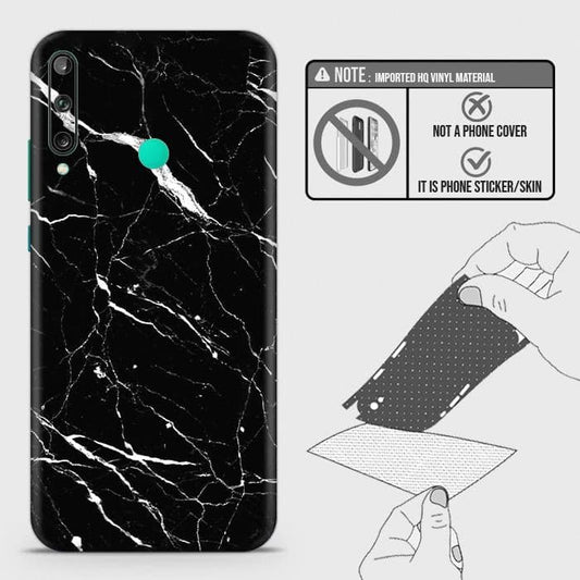 Huawei Y7P Back Skin - Design 6 - Trendy Black Marble Skin Wrap Back Sticker