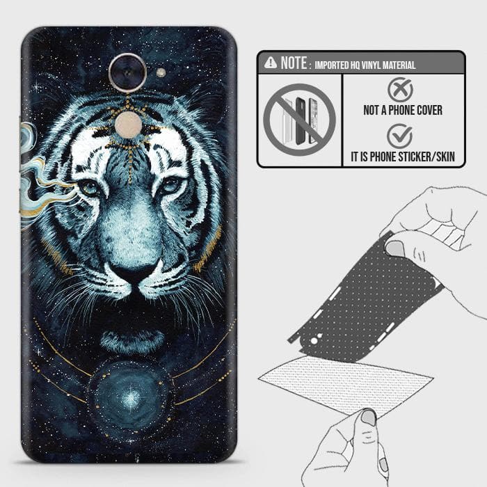 Huawei Y7 Prime 2017 Back Skin - Design 4 - Vintage Galaxy Tiger Skin Wrap Back Sticker