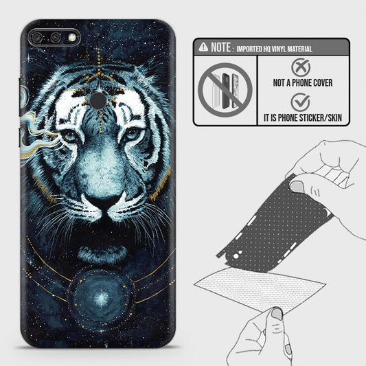 Huawei Y7 Prime 2018 / Y7 2018 Back Skin - Design 4 - Vintage Galaxy Tiger Skin Wrap Back Sticker