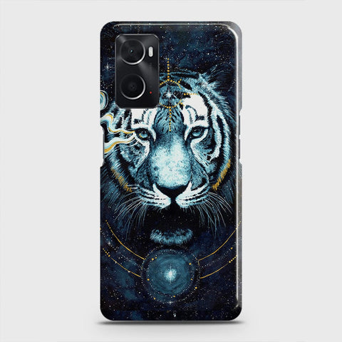 Oppo A96 4G Cover - Vintage Galaxy Tiger Printed Hard Case with Life Time Colors Guarantee