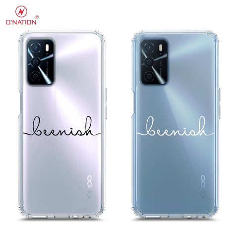 Oppo A16 Cover - Personalised Name Series - 8 Designs - Clear Phone Case - Soft Silicon Borders