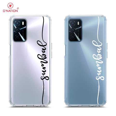 Oppo A16 Cover - Personalised Name Series - 8 Designs - Clear Phone Case - Soft Silicon Borders