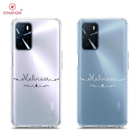 Oppo A16 Cover - Personalised Name Series - 8 Designs - Clear Phone Case - Soft Silicon Borders