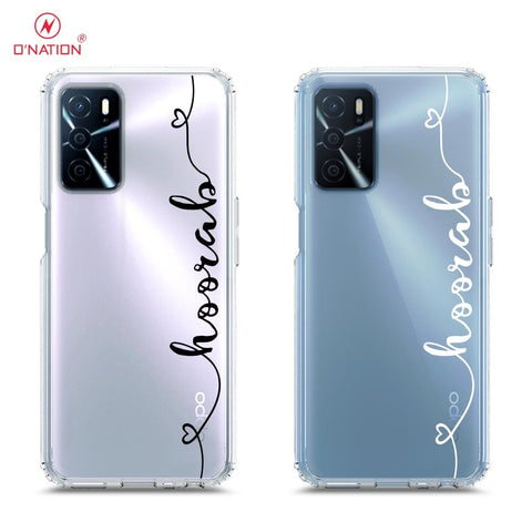 Oppo A16 Cover - Personalised Name Series - 8 Designs - Clear Phone Case - Soft Silicon Borders