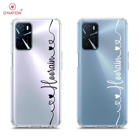 Oppo A16 Cover - Personalised Name Series - 8 Designs - Clear Phone Case - Soft Silicon Borders