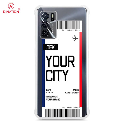 Oppo A16 Cover - Personalised Boarding Pass Ticket Series - 5 Designs - Clear Phone Case - Soft Silicon Borders