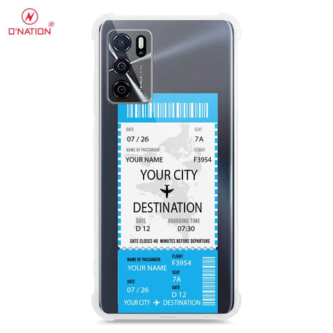 Oppo A16 Cover - Personalised Boarding Pass Ticket Series - 5 Designs - Clear Phone Case - Soft Silicon Borders