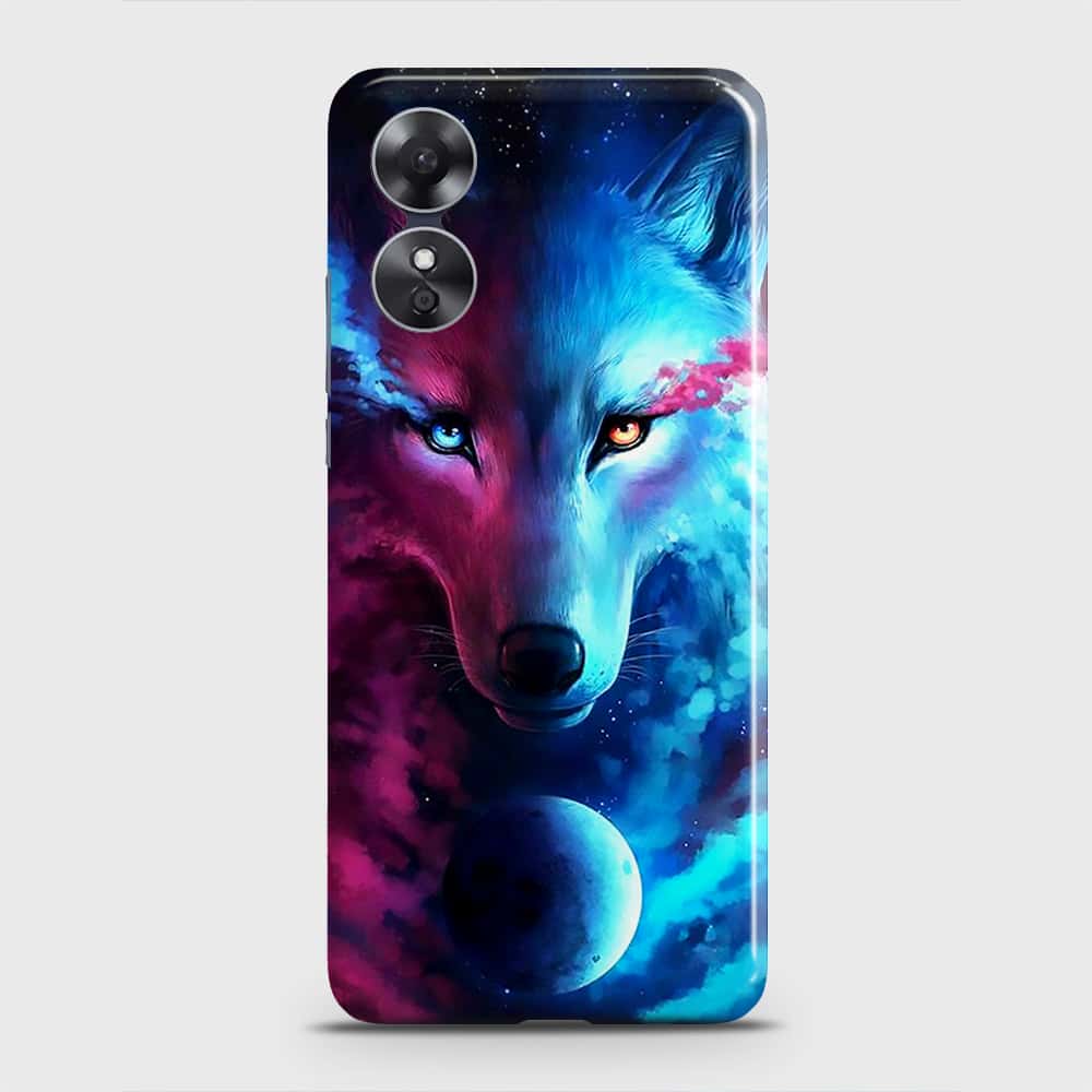 Oppo A17 Cover - Infinity Wolf Trendy Printed Hard Case with Life Time Colors Guarantee