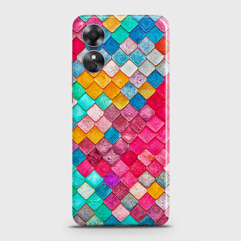 Oppo A17 Cover - Chic Colorful Mermaid Printed Hard Case with Life Time Colors Guarantee