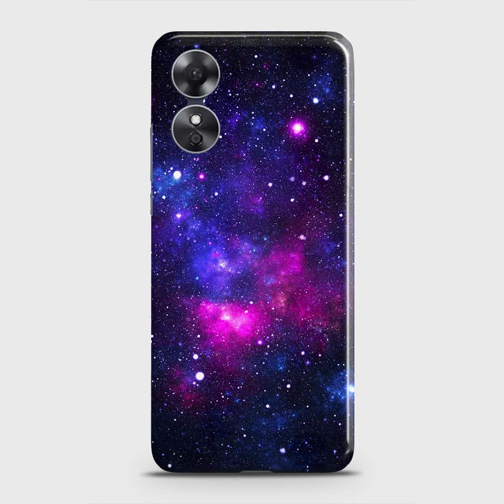 Oppo A17 Cover - Dark Galaxy Stars Modern Printed Hard Case with Life Time Colors Guarantee