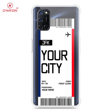 Oppo A52 Cover - Personalised Boarding Pass Ticket Series - 5 Designs - Clear Phone Case - Soft Silicon Borders