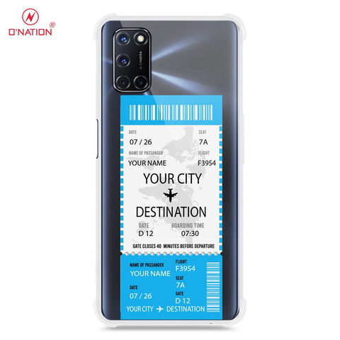 Oppo A52 Cover - Personalised Boarding Pass Ticket Series - 5 Designs - Clear Phone Case - Soft Silicon Borders