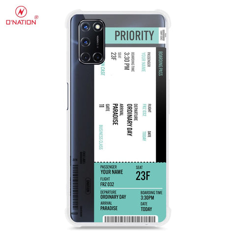 Oppo A52 Cover - Personalised Boarding Pass Ticket Series - 5 Designs - Clear Phone Case - Soft Silicon Borders