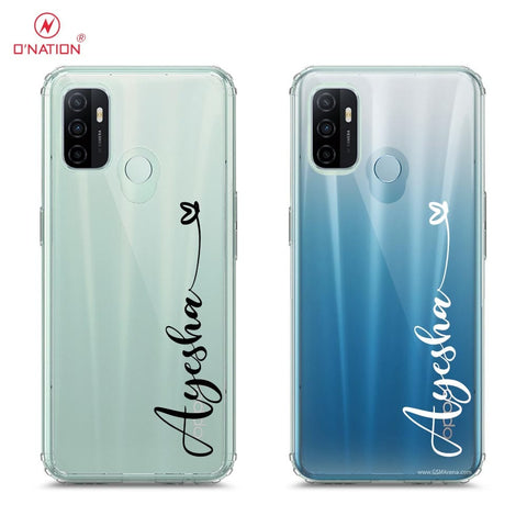 Oppo A53 Cover - Personalised Name Series - 8 Designs - Clear Phone Case - Soft Silicon Borders