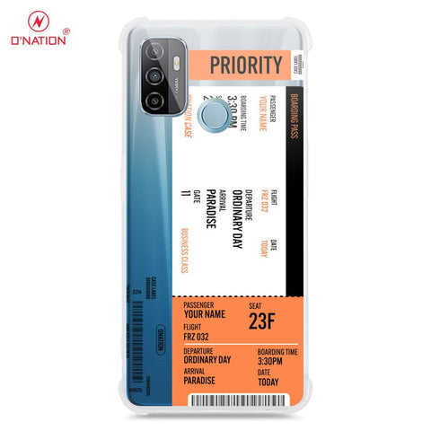 Oppo A53s Cover - Personalised Boarding Pass Ticket Series - 5 Designs - Clear Phone Case - Soft Silicon Borders