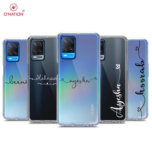 Oppo A54 4G Cover - Personalised Name Series - 8 Designs - Clear Phone Case - Soft Silicon Borders