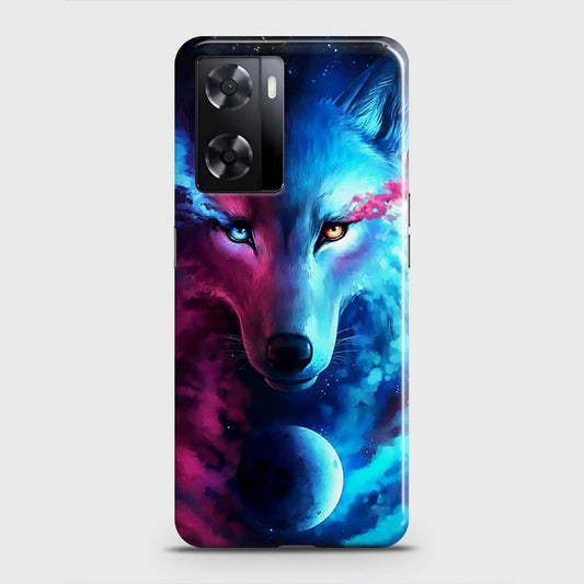 Oppo A57 4G 2022 Cover - Infinity Wolf Trendy Printed Hard Case with Life Time Colors Guarantee
