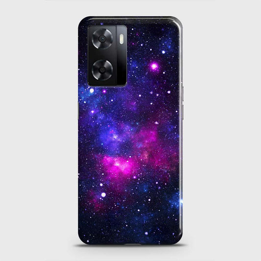 Oppo A57 4G 2022 Cover - Dark Galaxy Stars Modern Printed Hard Case with Life Time Colors Guarantee