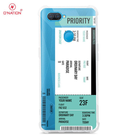 Oppo A7 Cover - Personalised Boarding Pass Ticket Series - 5 Designs - Clear Phone Case - Soft Silicon Borders