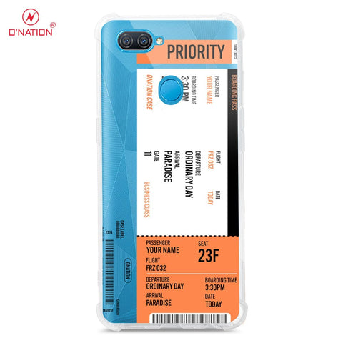 Oppo A7 Cover - Personalised Boarding Pass Ticket Series - 5 Designs - Clear Phone Case - Soft Silicon Borders