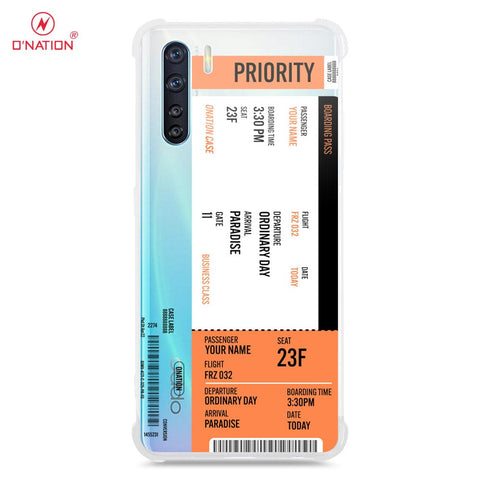 Oppo A91 Cover - Personalised Boarding Pass Ticket Series - 5 Designs - Clear Phone Case - Soft Silicon Borders