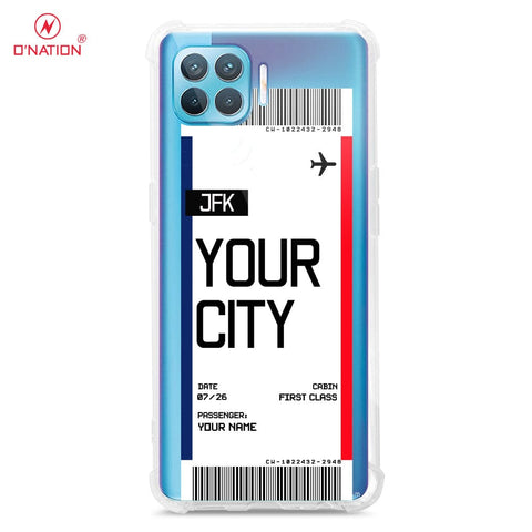 Oppo A93 Cover - Personalised Boarding Pass Ticket Series - 5 Designs - Clear Phone Case - Soft Silicon Borders