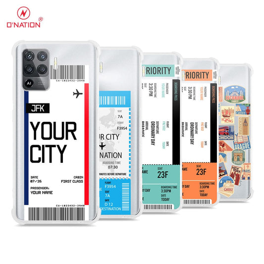 Oppo A94 Cover - Personalised Boarding Pass Ticket Series - 5 Designs - Clear Phone Case - Soft Silicon Borders