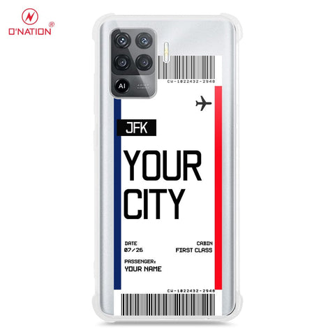Oppo A94 Cover - Personalised Boarding Pass Ticket Series - 5 Designs - Clear Phone Case - Soft Silicon Borders