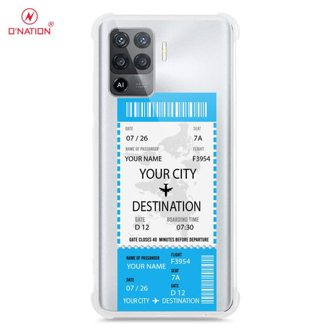 Oppo A94 Cover - Personalised Boarding Pass Ticket Series - 5 Designs - Clear Phone Case - Soft Silicon Borders