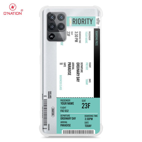 Oppo A94 Cover - Personalised Boarding Pass Ticket Series - 5 Designs - Clear Phone Case - Soft Silicon Borders
