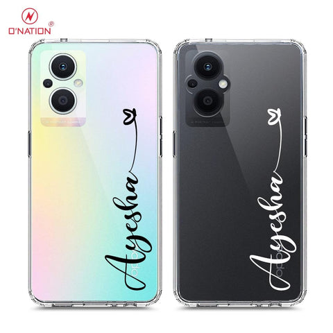 Oppo F21 Pro 5G Cover - Personalised Name Series - 8 Designs - Clear Phone Case - Soft Silicon Borders