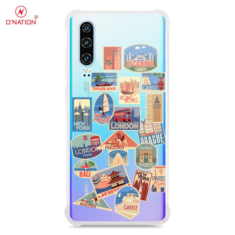 Huawei P30 Cover - Personalised Boarding Pass Ticket Series - 5 Designs - Clear Phone Case - Soft Silicon Borders