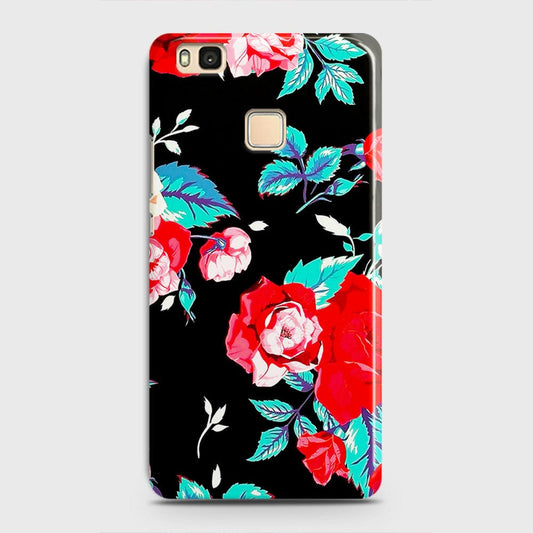 Huawei P9 Lite Cover - Luxury Vintage Red Flowers Printed Hard Case with Life Time Colors Guarantee