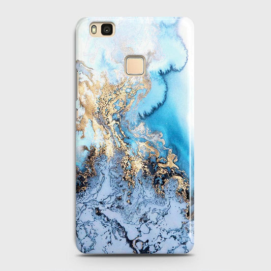Huawei P9 Lite Cover - Trendy Golden & Blue Ocean Marble Printed Hard Case with Life Time Colors Guarantee
