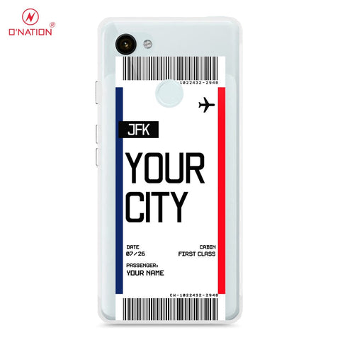 Google Pixel 3a XL Cover - Personalised Boarding Pass Ticket Series - 5 Designs - Clear Phone Case - Soft Silicon Borders