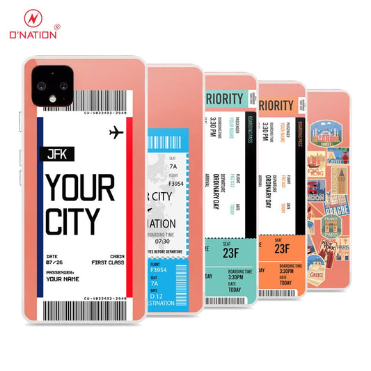 Google Pixel 4 XL Cover - Personalised Boarding Pass Ticket Series - 5 Designs - Clear Phone Case - Soft Silicon Borders