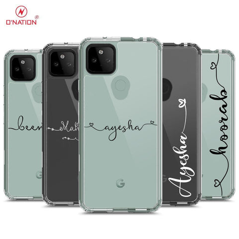 Google Pixel 5a 5G Cover - Personalised Name Series - 8 Designs - Clear Phone Case - Soft Silicon Borders