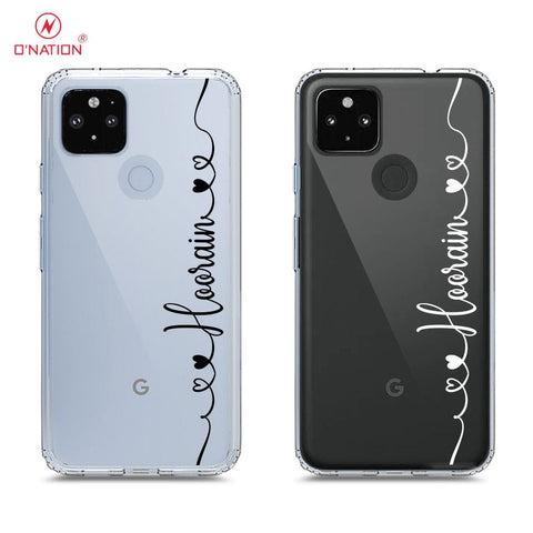 Google Pixel 5 XL Cover - Personalised Name Series - 8 Designs - Clear Phone Case - Soft Silicon Borders