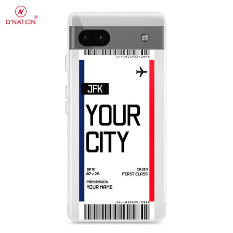 Google Pixel 6a Cover - Personalised Boarding Pass Ticket Series - 5 Designs - Clear Phone Case - Soft Silicon Borders